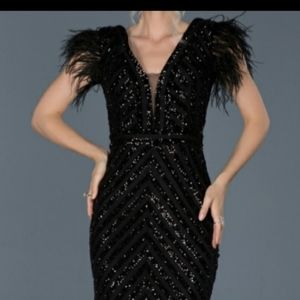 Maxi black evening dress